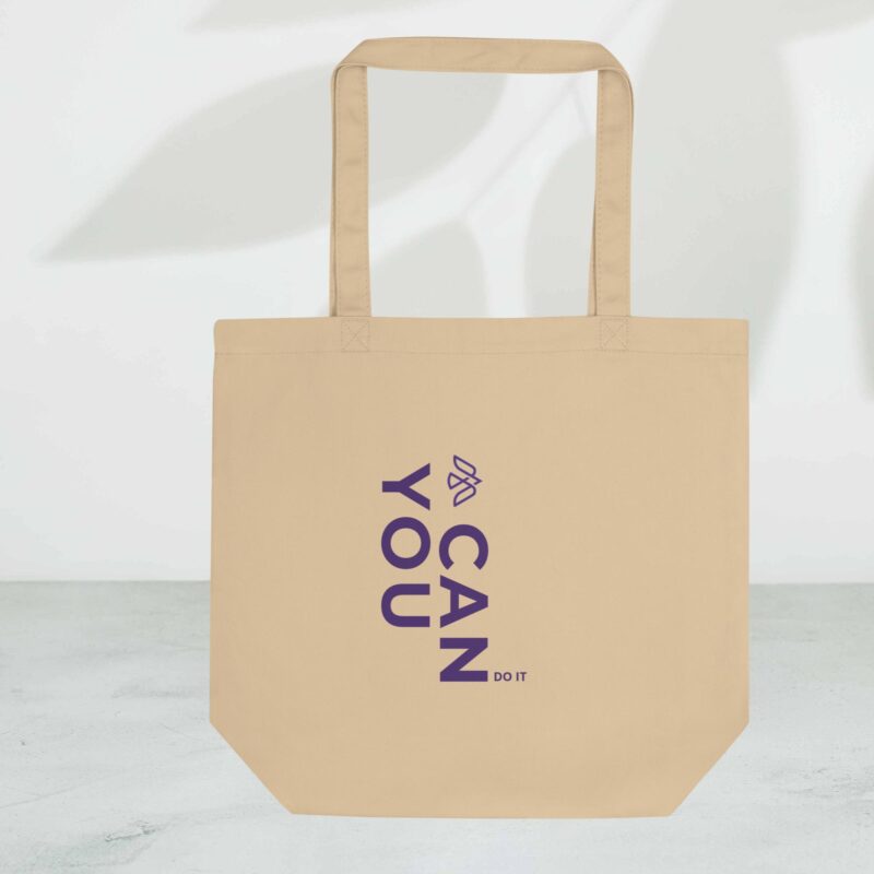 "Eco-friendly Organic Cotton Tote Bag in use"